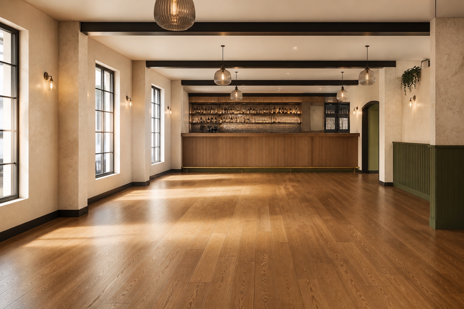 Empty commercial hospitality venue